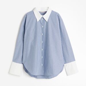 H&M Striped Poplin Shirt